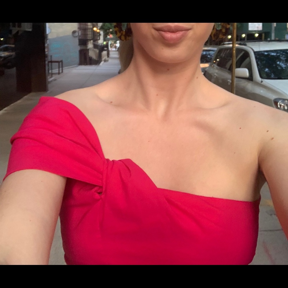 Zara Pink One Shoulder Top